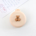 Coffee Bear Hair Combs Folding Massage Hair Brush Round Mini Airbag Comb with Mirrors Travel Hairbrush Makeup Comb Styling Tools