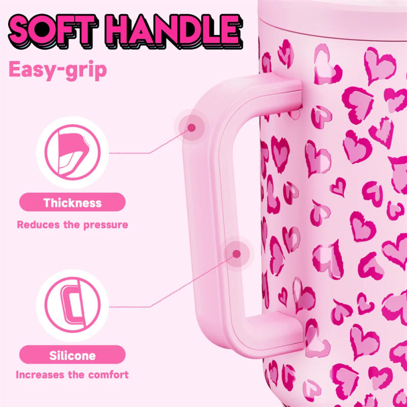 Description Picture 5 of itemMeoky 40oz Cup Large Capacity Water Bottle Various Styles Pink White Vacuum Cup Stainless Steel Juice Milk Tea Car Mugs Gifts