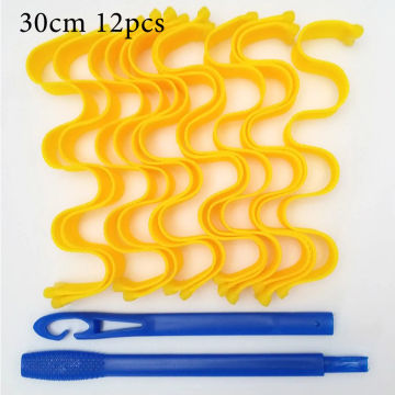 12Pcs Magic Hair Curler Heatless Hair Rollers Wave Formers Curler Loop Beauty Hairstyle Roller Sticks Makeup Hair Styling Tools