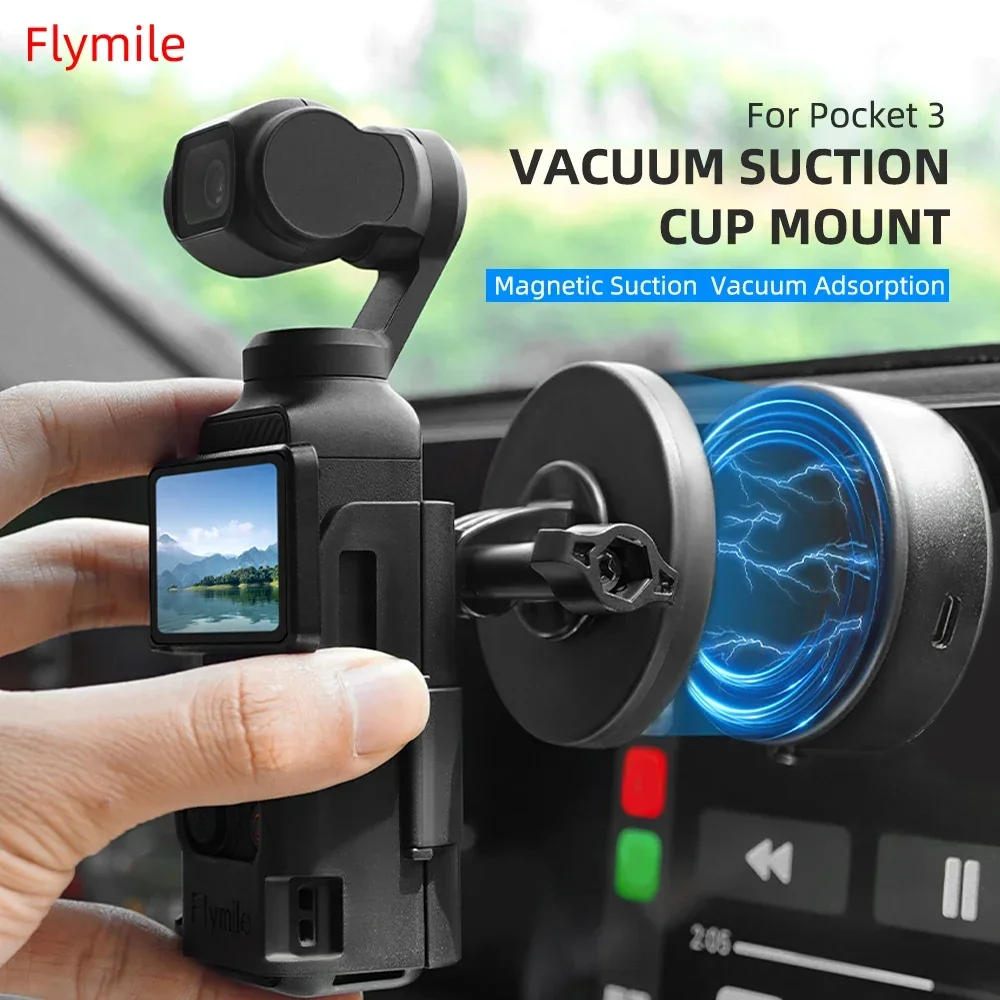 Description Picture 2 of itemFlymile Magnetic Car Suction Cup Stand For DJI Pocket 3 Gimbal Camera Mobilephone Magsafe Navigation Live Stream Shooting  Mount