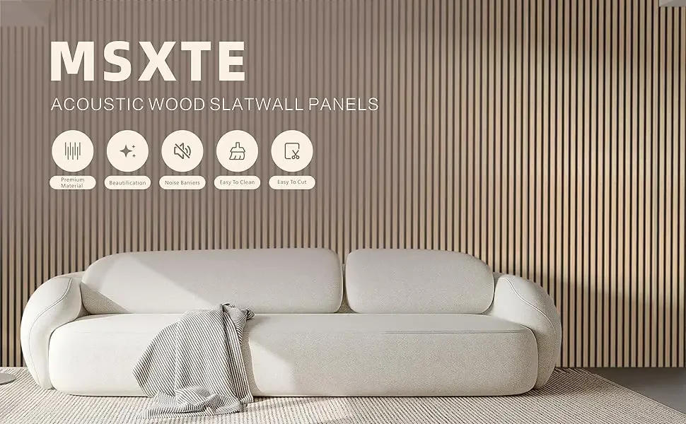 Description Picture 2 of item2-Pack 94.48"x 11.02"x 0.82" Each,Wood Panels for Wall,Wooden Wall Panels ,3D Wood Wall Paneling with Solid Wood Veneer