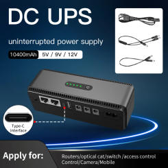 New Tapy-c DC UPS Mini Uninterruptible Power Supply Battery Backup 10400mah 18W 5v 9v 12v Router Modem Wifi Switch Home Eu Plug