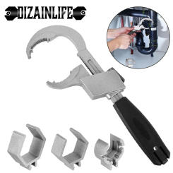 Adjustable Wrench Universal Double Ended Wrench Aluminium Alloy Open End Spanner Bathroom Plumbing Faucet Sink Repair Tools
