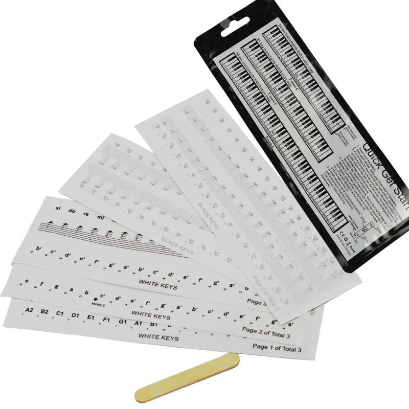 Description Picture 6 of item88-key 61-key 54-key Piano Keyboard Sticker Staff Sheet Music Entry Notation Piano Button Film White Key + Black Key 22*8*2