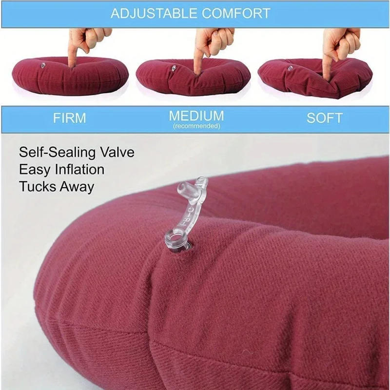 Description Picture 3 of item35cm Hip Support Medical Hemorrhoid Seat Pad Inflatable Massage Cushion with Pump Round Ring Pillow Anti Bedsore Donut Chair Pad