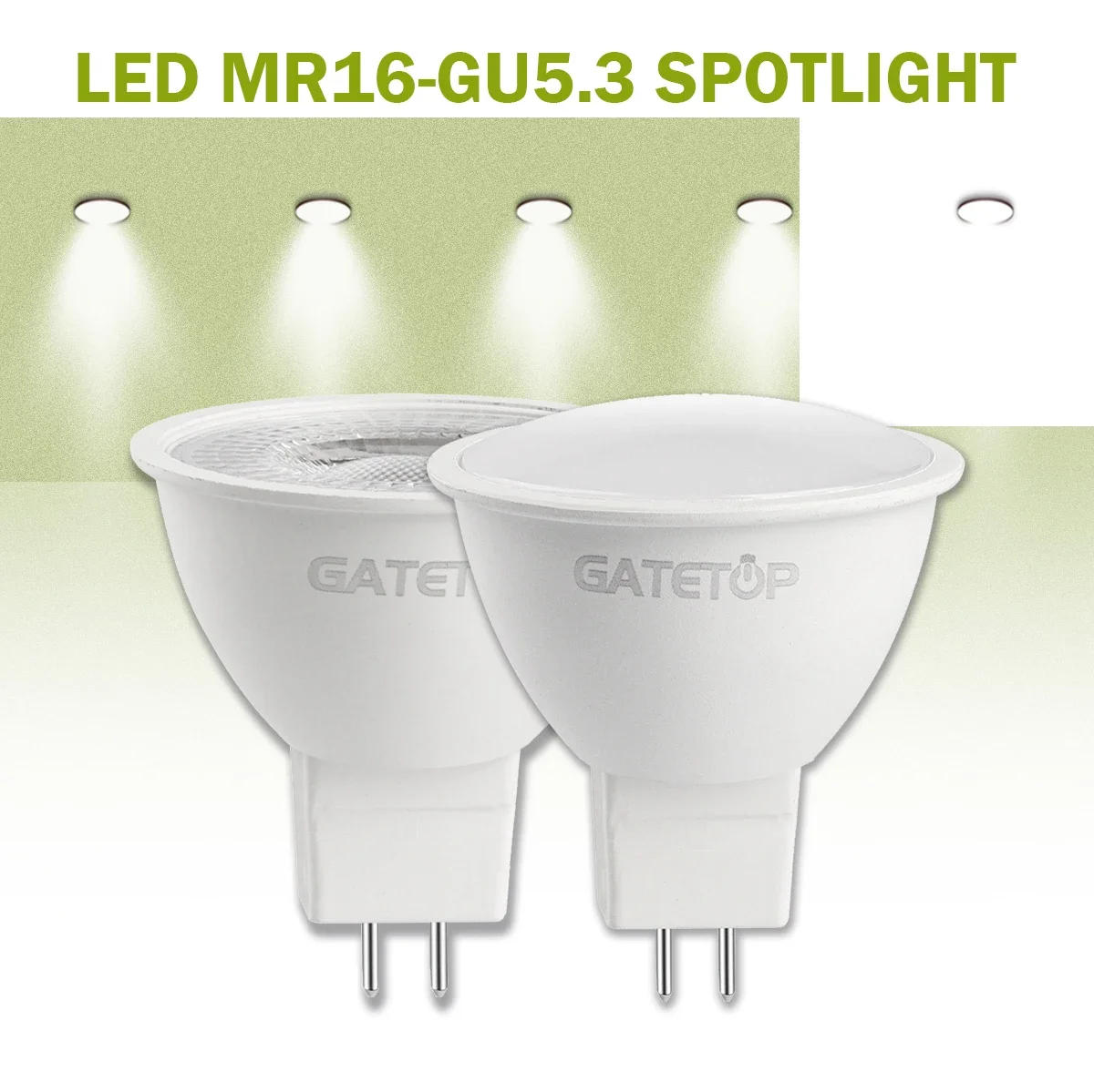 Description Picture 3 of item5PCS MR16 Bulb LED Spotlight 120degree GU5.3 Base No Flicker Full Voltage AC/DC12V AC 110V 220V Warm White Suitable for Home