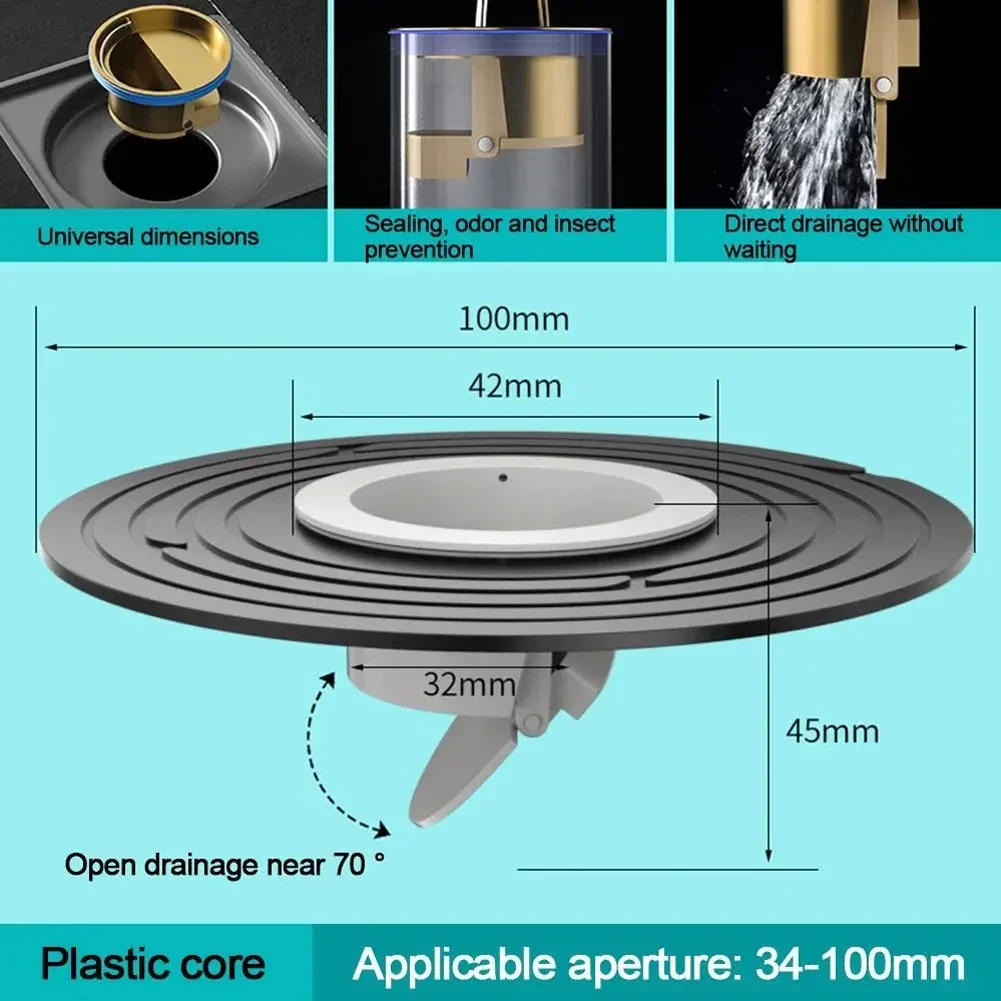 Description Picture 4 of itemPlastic Fast Drainage Floor Drain Shower Backflow Preventer Filter Sink Strainer Plug Toilet Floor Accessories Drain