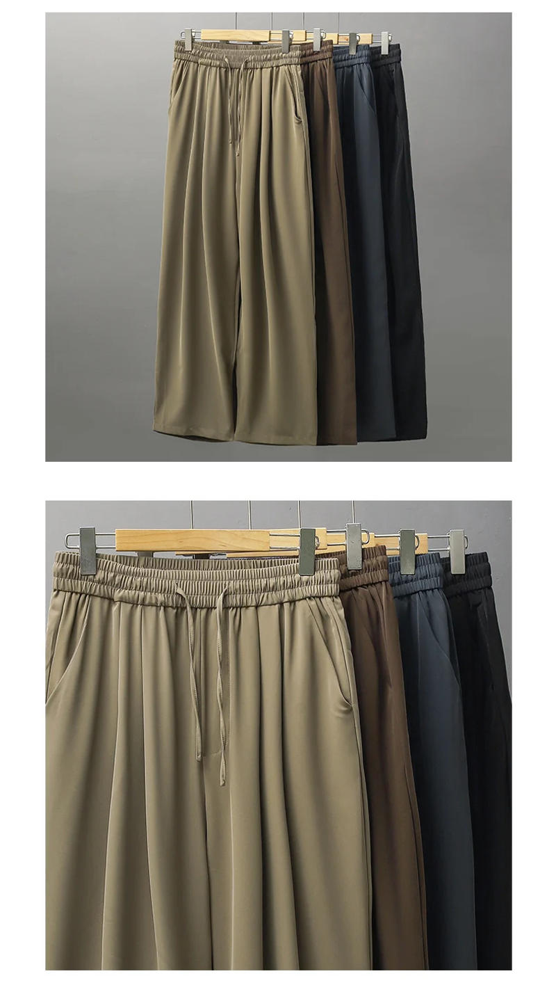 Description Picture 6 of itemEN American Silk Straight Leg For Men's Summer Casual Drop Western Loose Air Conditioning Pants Thin Ice Feel