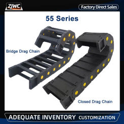 Flexible Transmission Cable Drag Chain 55x75 55x100 55x125 55x150 55x75 55x200 Bridge/Full Closed for CNC Machines
