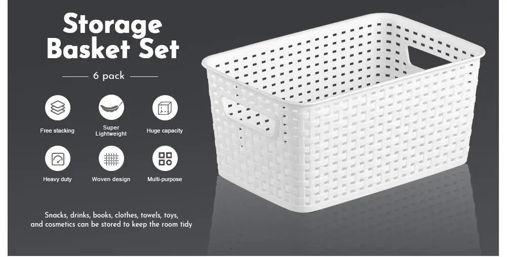 Description Picture 2 of itemPlastic Household Storage Basket Multipurpose Sundries Storage Basket Cosmetics Organizer Kitchen Bathrooms Storage Organizer