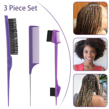 3pcs Hair Styling Comb Set Hairdressing Braiding Tool for Various Hair Types
