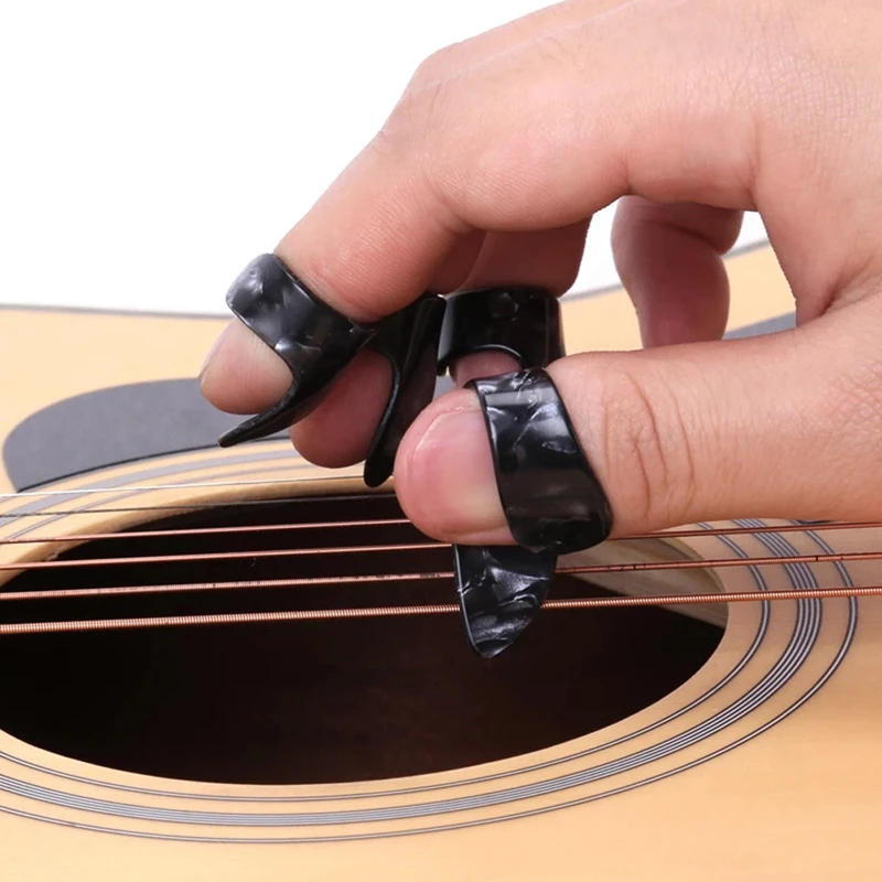 Description Picture 2 of item4pcs/set 1 Thumb + 3 Fingers Guitar Picks Silicone Finger Protector Finger Cover Picks for Beginners Guitar Accessories