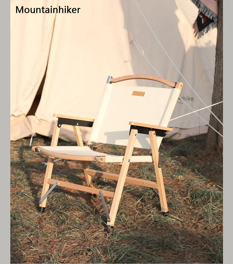 Description Picture 5 of itemMountainhiker Outdoor Chair Camping Folding Portable Backrest Chair Camping Leisure Faux Wood Armrest Fishing Garden Chair