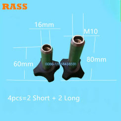 M10 Plastic Screws Black Color 4 In 1 Tight Nuts New Fittings Clamping Bolts Donper Soft Ice Cream Machines 2 Short + 2 Long