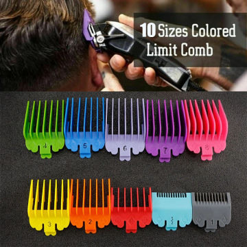 10Pcs/set Hair Clipper Limit Comb Guide Limit Comb Trimmer Guards Attachment 3-25Mm Universal Colorful