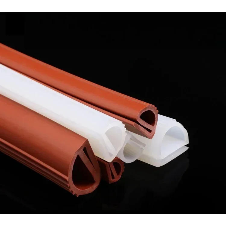 Description Picture 6 of item1/3m Silicone E Shape Strip Rubber Sealing Strip White/Red E-shaped E-strip High Temperature Oven Seal Strips
