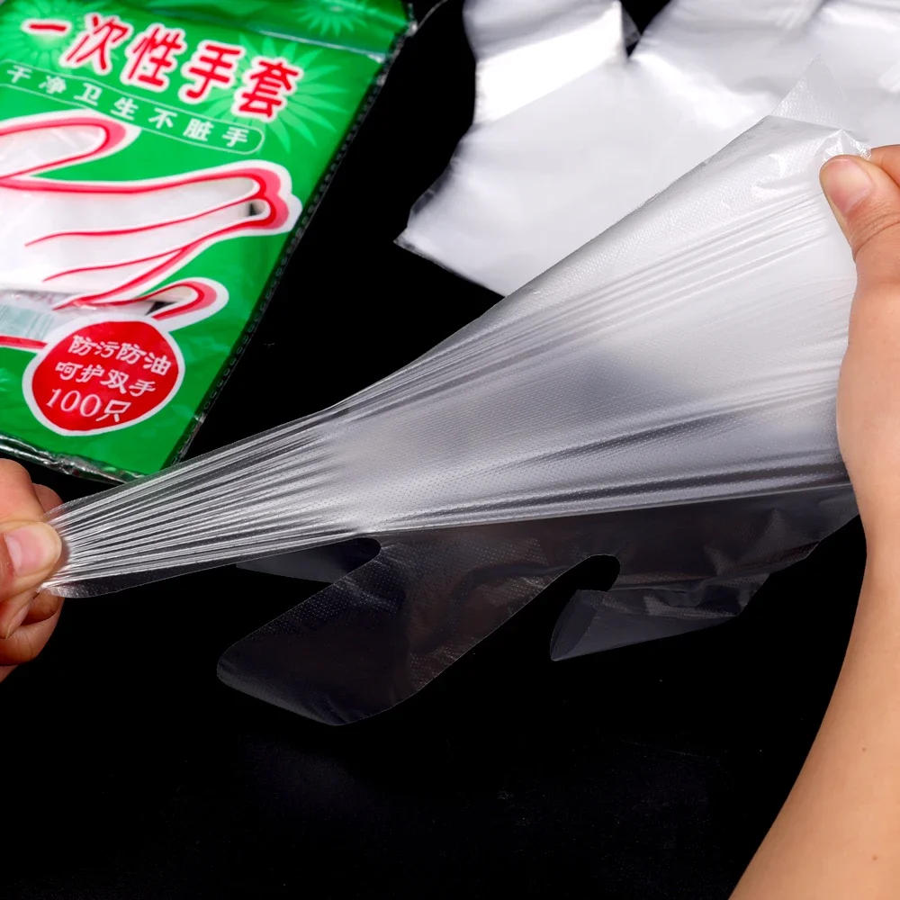 Description Picture 5 of item200-100Pcs Disposable Gloves Transparent Cooking Cleaning Clear Home Kitchen Dishwashing Gloves Waterproof Restaurant Supplies
