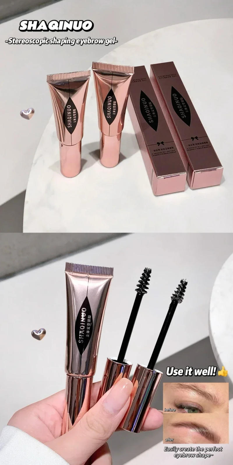 Description Picture 4 of itemEyebrow Styling Gel Easy to Shape & Long-Lasting Hold, Small Brush for Effortless Application, Naturally Colored for Al