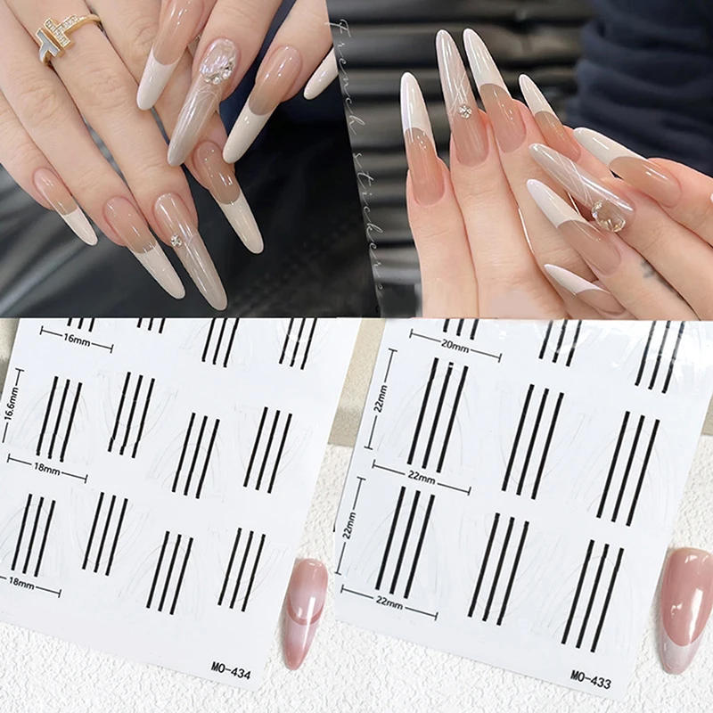 Description Picture 3 of itemDeep U French Manicure Strip Nail Art Form Fringe Tip Stencil Guides Sticker DIY Line Tips Decoration Tool Self-Adhesive