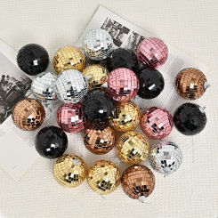 12Pcs Mirror Disco Balls Party  Tree Home Christmas Decoration Ornaments Shining Ball Mirror  Reflective Glass 8cm  Ball Disco