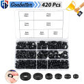 260Pcs Black Rubber Seal Ring Oil Sealing Grommet Wire O Ring Set ID 3 4 5 6 8 10 12mm Gasket Protects Cable Washer Hardware Kit