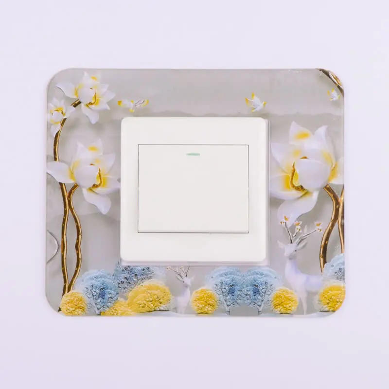 Description Picture 6 of itemMultiple Chinese style Acrylic Socket switch sticker Wall stickers Home decor Living room decoration Light switch cover plate