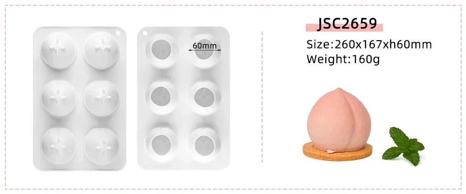 Description Picture 5 of itemFruit Silicone Mold for Pastry Desserts Mousse Cake Mold for Baking 3D Apple Pear Peach Lemon Cherry Strawberry Form Tray