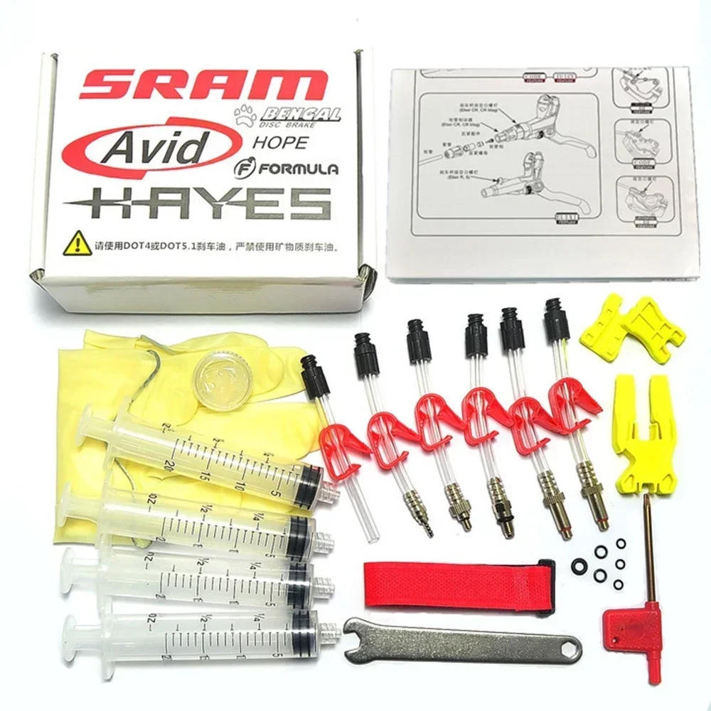 Description Picture 4 of itemcycle zone Bicycle Hydraulic Disc Brake Bleed Kit Tool For Formula Sram Avid Juicy Hayes Hope Bengal MTB Bike Repair Tools