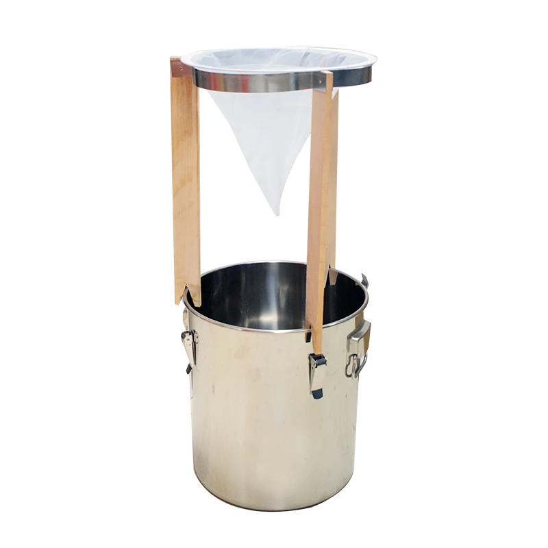 Description Picture 5 of itemWooden Honey Filtering Stand with Mesh Nylon Strainer Filter Beekeeping Honey Processing Bee Honey Extractor Beekeeper Supplies