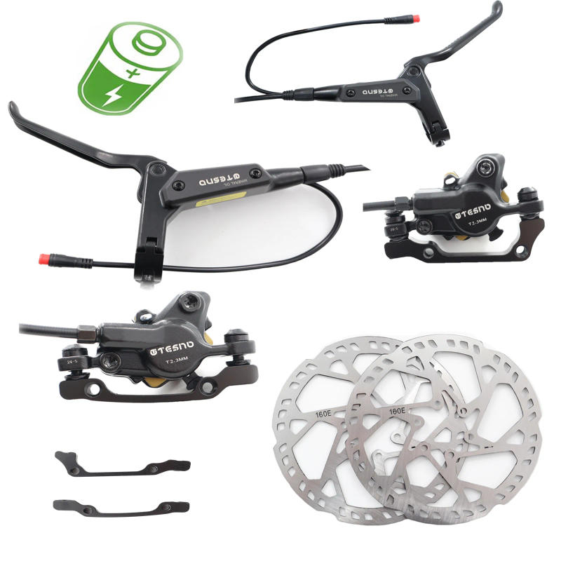 Description Picture 5 of itemTESNO EBike Hydraulic Disc Brake 2 Piston Scooter parts  Bicycle Accessories 160mm Rotor Caliper Front Rear 850mm1700mm oil  Set