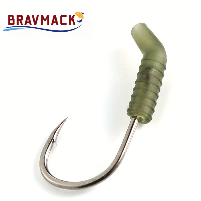 Description Picture 5 of item20pcs Carp Fishing Accessories Anti Tangle Sleeves Rubber  Fish Hook Sleeves Aligner Fishing Terminal Tackle