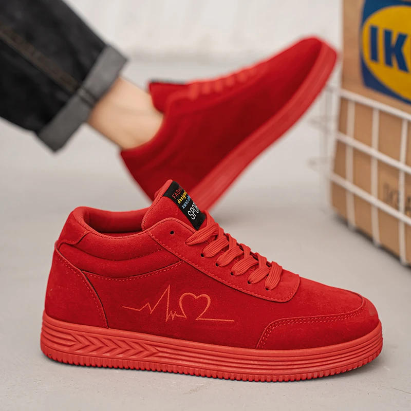 Description Picture 6 of itemCouple Sneakers Men Women Lover Flat Casual Outdoor Trendy Walking Shoes Lace-up Comfortable Wear-resisting Skate Shoes for Men