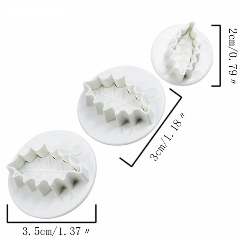 Description Picture 3 of item3Pcs/Set Cake Rose Leaf Plunger Fondant Decorating Sugar Craft Mold Cutter Cake Decorating Pastry Cookie Tools
