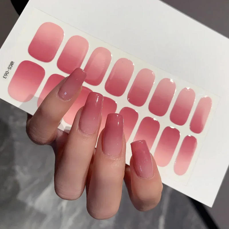 Description Picture 4 of itemSemi-cured Gel Nail Stickers Solid Color Nail Semi-baked Tips Full UV Nail Need Decals Paste Lamp N0R7 Ideal Gift Beauty Tool
