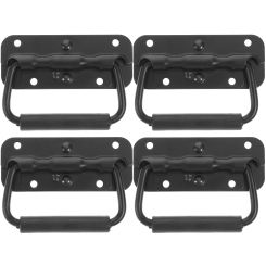4 Pcs Door Pull Handle Folding Drawer Pulls Attic Flush Lift Ring Cabinet Spring Loaded Case Knobs