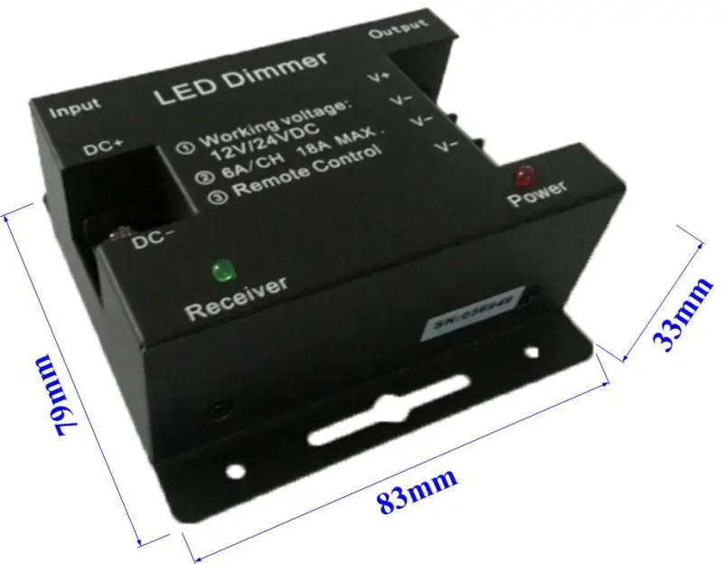 Description Picture 4 of item24V 12V 18A 12A Touch Pad Panel LED Strip Controller Single color /Color temperature/ RGB Light dimmer switch RF Wireless Remote