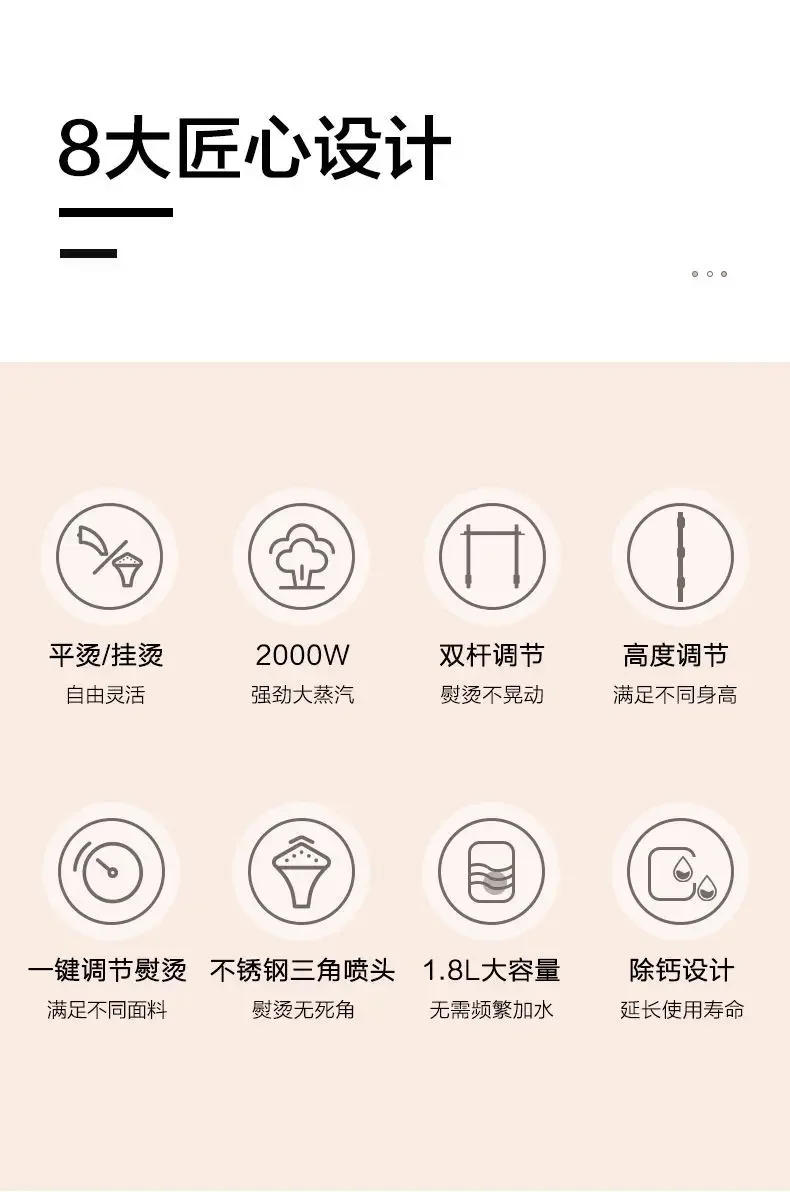 Description Picture 3 of itemSupor Steam Iron Garment  Household Vertical Parallel  Swing-proof Ironing Machine Triangle Nozzle Iron portable steamer