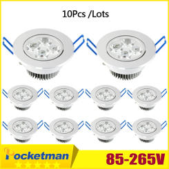 10Pcs /Lots LED DownLight Dimmable 5 LED Spotlight Recessed Cabinet Wall Spot Ceiling Lamp Cold Warm White for Home Lighting
