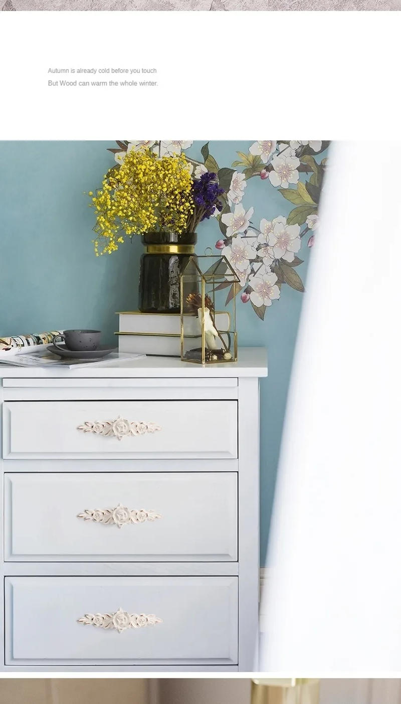 Description Picture 3 of itemRetro Cabinet Door Single Hole Handle Pattern Rose Light Luxury Shoe Cabinet Drawer Wardrobe Door Minimalist Handle