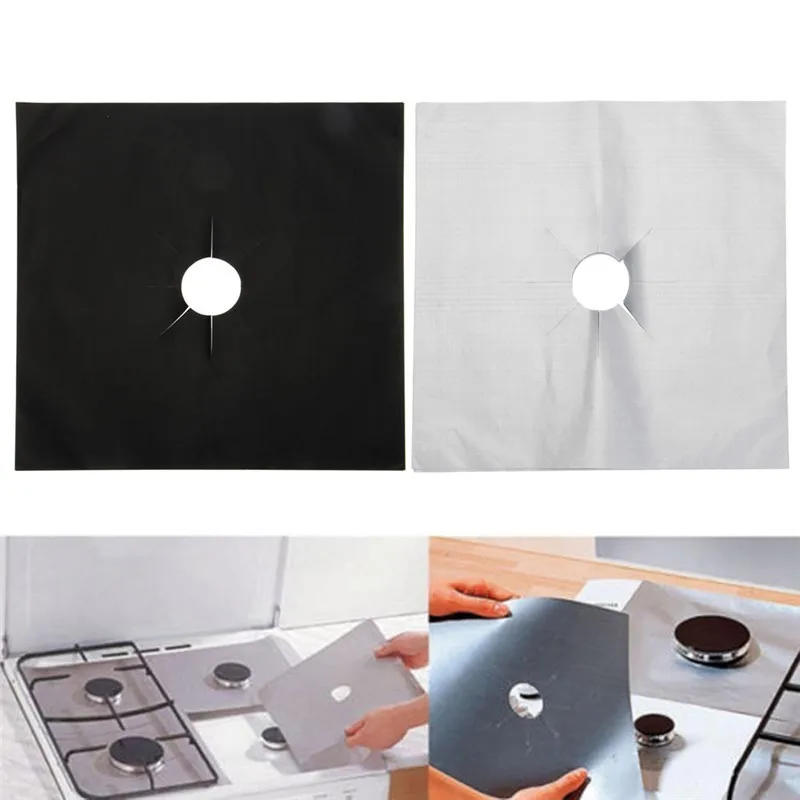 Description Picture 2 of item4pcs/Set Reusable Non-stick Self Adhesive Cleaning Mat Gas Stove Protectors Cover Sheeting Kitchen Gas Stove Cookware Accessorie