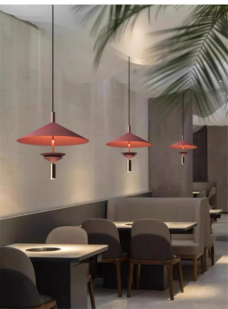 Description Picture 5 of itemDesigner Elegant Umbrella Shape Led Pendant Lights For Dining Room Coffee Table Kitchen Hanging Spots Lamp Indoor Art Decoration