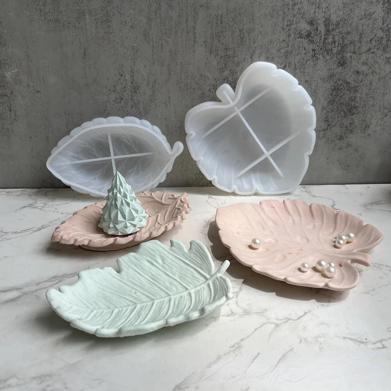 Description Picture 5 of itemShell Tray Silicone Mold Moon Leaf Feathers Plate Tray Gypsum Concrete Concrete Mould Epoxy Silicone Molds for Epoxy Resin