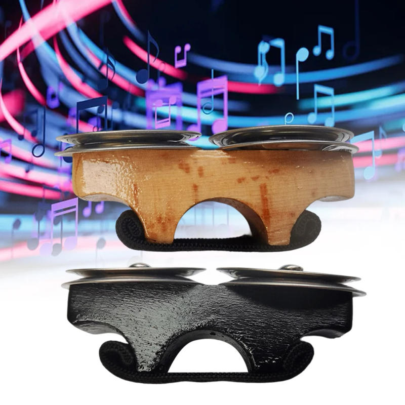 Description Picture 3 of item1pc Percussion Finger Jingles Tambourine Steel Jingles Handheld Percussion For Cajon Hand Drum Finger Bell Musical Instruments