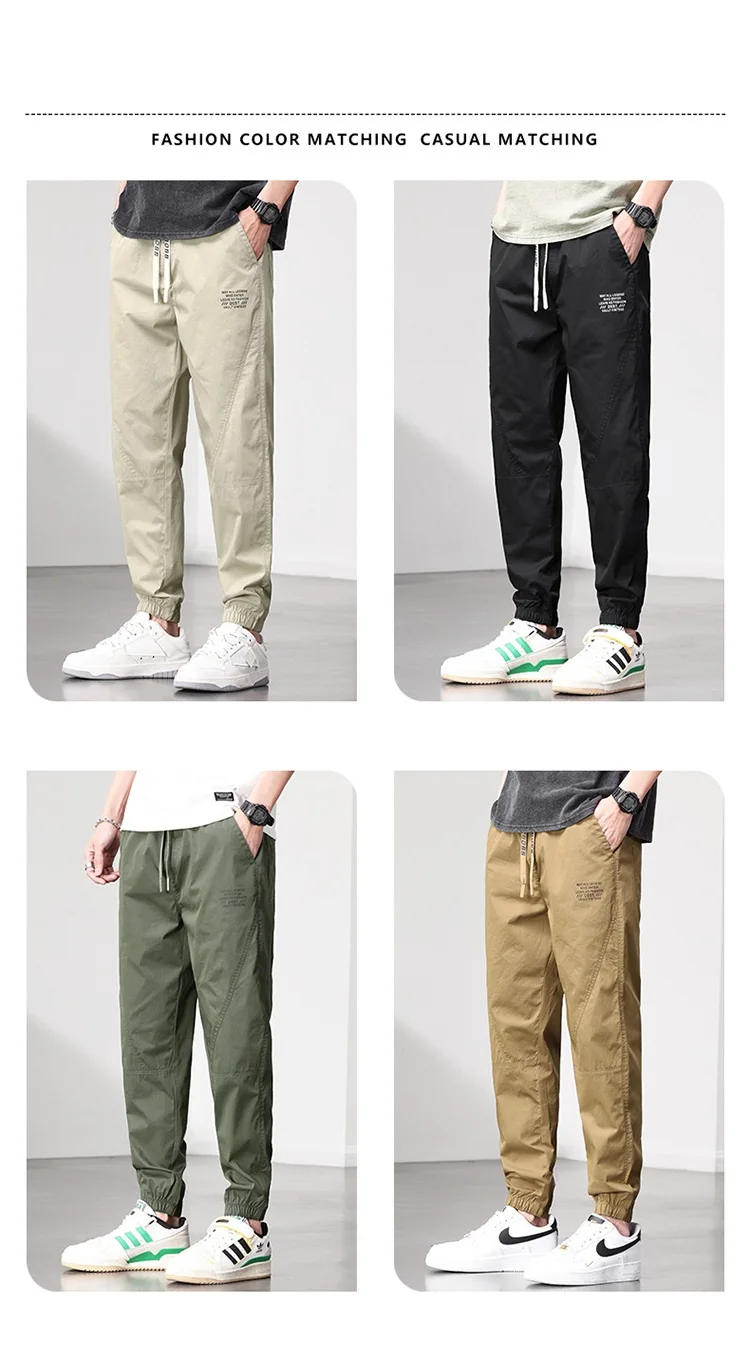 Description Picture 5 of itemPants Trousers Feet Tracksuit With Tied Fashionable Men's Plus Loose Men's pants 2023 Summer thin  loose leggings are versatile