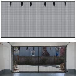 16x7FT Garage Screen Door Mesh Magnetic Garage Door Screen Magnetic Closure Sturdy Garage Screen Door for 2 Car Garage Pull Down