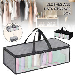Transparent Storage Bag Large Capacity Foldable Organizer Non-Woven Fabric With Household Carry Handles Zipper Duvet Cover Under