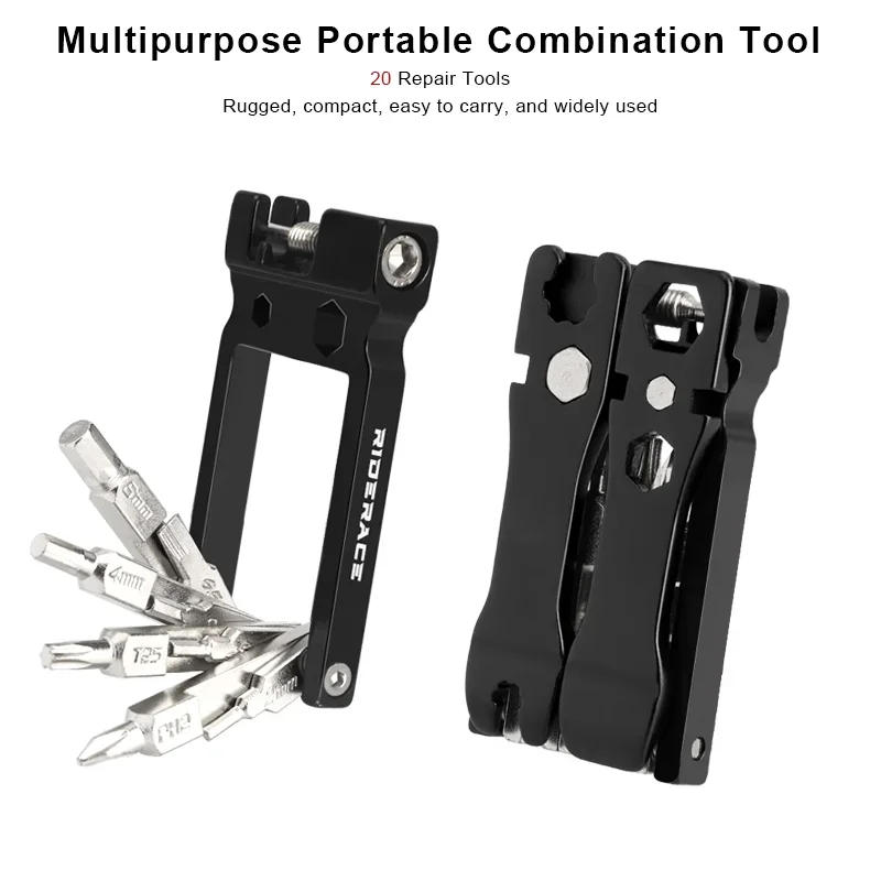 Description Picture 5 of itemRIDERACE Bicycle Hex Spoke Wrench Foldable Multi Function Repair Tool Kit MTB Chain Cutter Mountain Road Cycle Bike Screwdriver