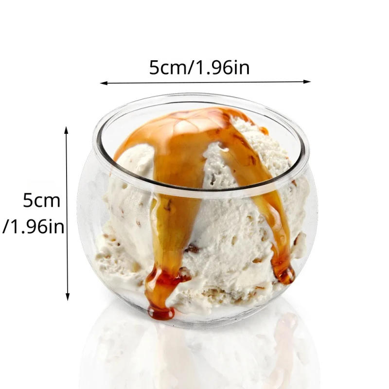Description Picture 2 of itemDisposable Round Dessert Cup Pudding Mousse Ice Cream Ball Transparent Dessert Cup Party Holiday Wedding Decoration Tableware