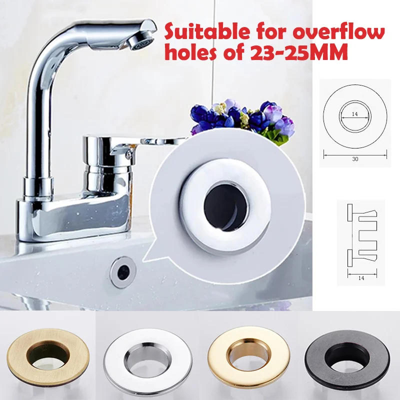 Description Picture 3 of itemBathroom Basin Faucet Sink Overflow Cover Brass Six-foot Ring Insert Replacement Hole Cover Cap Chrome Trim Bathroom Accessories