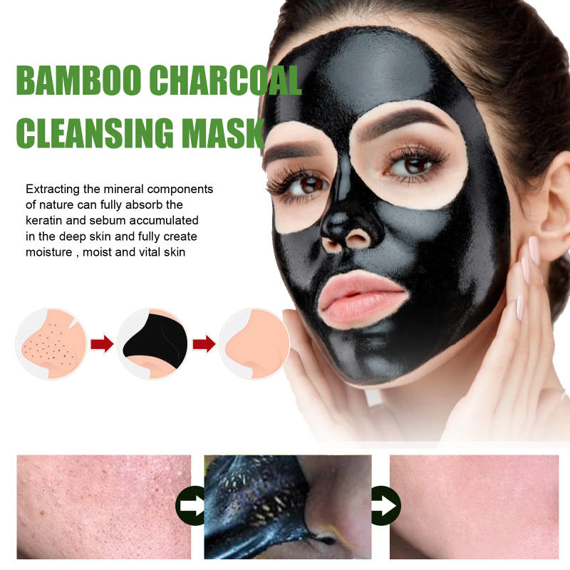 Description Picture 3 of itemBamboo Charcoal Blackhead Remover Mask Deep Cleanig Purifying Shrink Pores Cream Oil Control Exfoliator Peel Mud Mask Skin Care